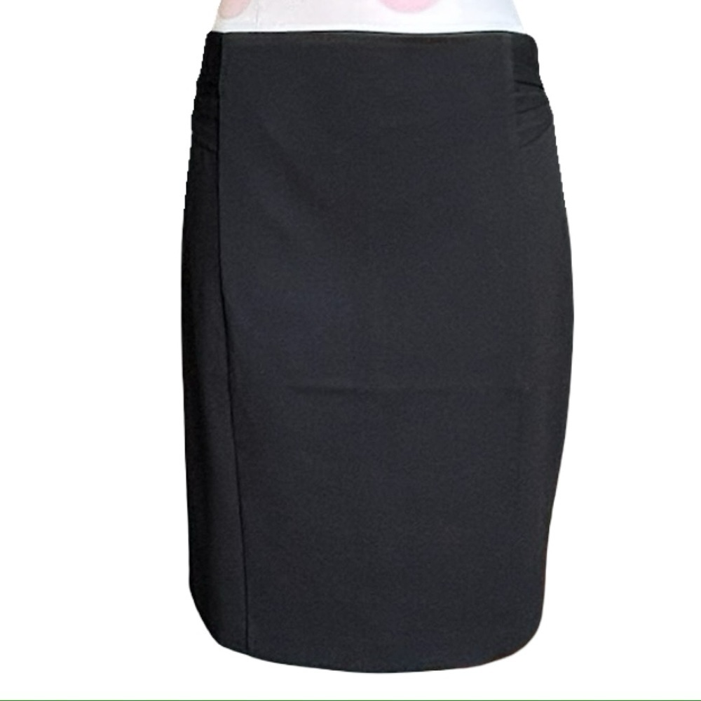 Express pencil skirt with rouched pleated waist- black - 10 - Picture 1 of 6